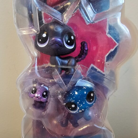 Hasbro Littlest Pet Shop Cosmic Pounce Tube Set 3 #3-24 Platypus Cat New LPS - Picture 3 of 7